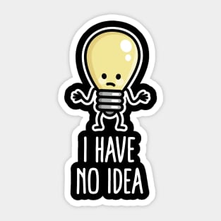 I have no idea Writers block Light bulb Lack of inspiration Sticker